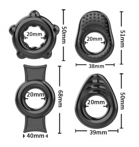 PLEASE ME - Delay Cock Rings (Full Set 4 Pieces - Set B)